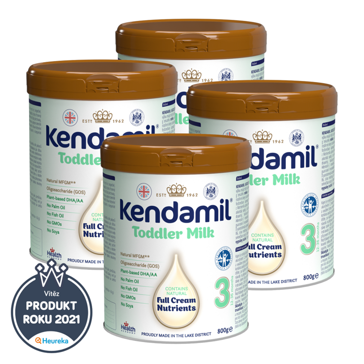 4x KENDAMIL Mléko batolecí 3 DHA+ 800 g