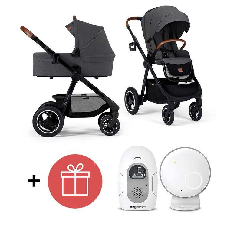 KINDERKRAFT Kočárek Everyday 2v1 Black Dark Grey + ANGELCARE AC110 Audio chůvička ZDARMA