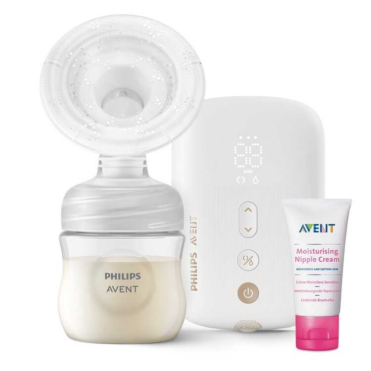 Philips AVENT Odsávačka mateřského mléka elektr. Premium dobíjecí SCF396/11+Krém na bradavky 30 ml