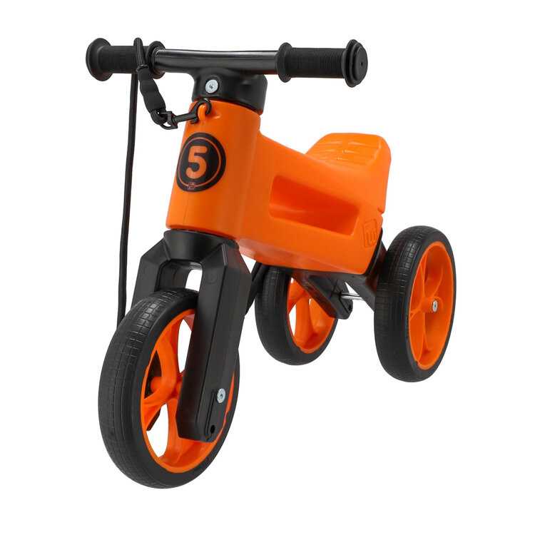 TEDDIES Odrážedlo Funny wheels Rider SuperSport oranž. 2v1+popruh