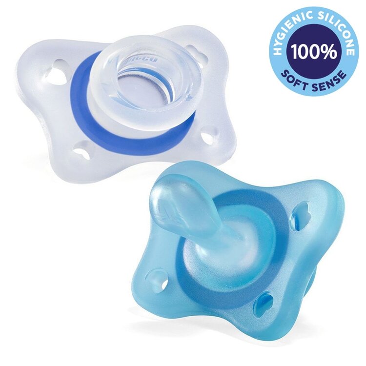 CHICCO Šidítko Physio Mini Soft celosilikonové 2-6m chlapec 2 ks