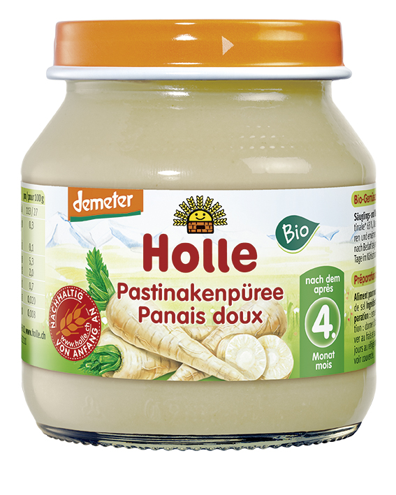 6x HOLLE BIO Pastinákové pyré (125 g) - zeleninový příkrm