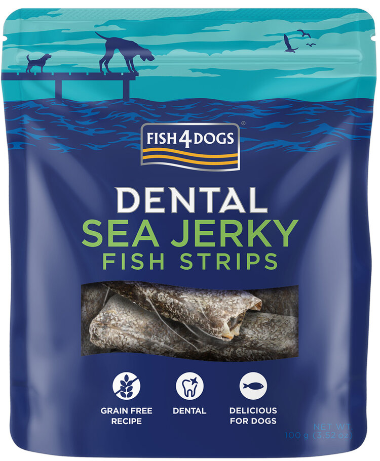 FISH4DOGS Dentální pamlsky pro psy mořská ryba - proužky 100 g