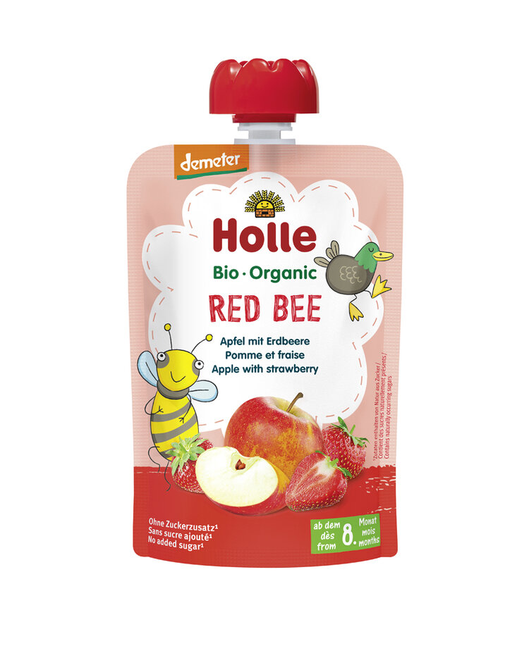 HOLLE Red Bee Bio pyré jablko jahody 100 g (8+)