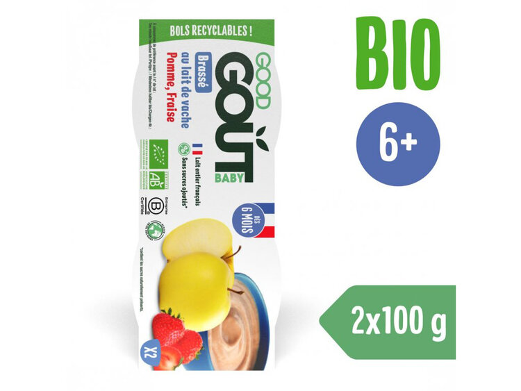 EXP: 01.02.2024 GOOD GOUT BIO Dezert jahodový s jablkem (2x100 g)