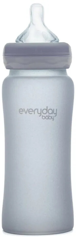 EVERYDAY BABY Láhev sklo chráněná před rozbitím 300 ml Quiet Grey