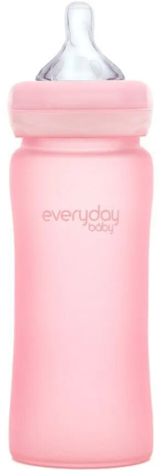 EVERYDAY BABY Láhev sklo chráněná před rozbitím 300 ml Rose Pink