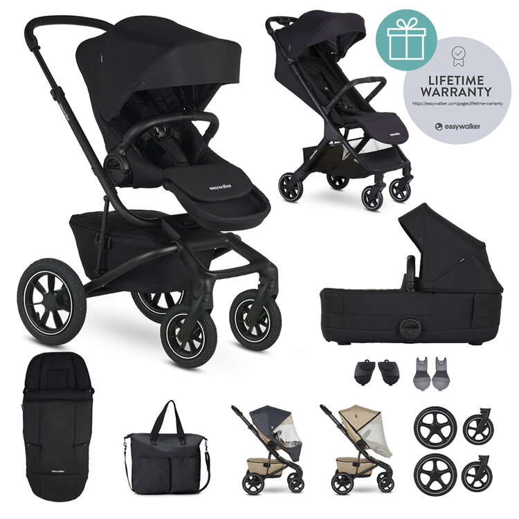 EASYWALKER Kočárek kombinovaný Jimmey Pepper Black XXL AIR + RWS + Jackey Shadow Black