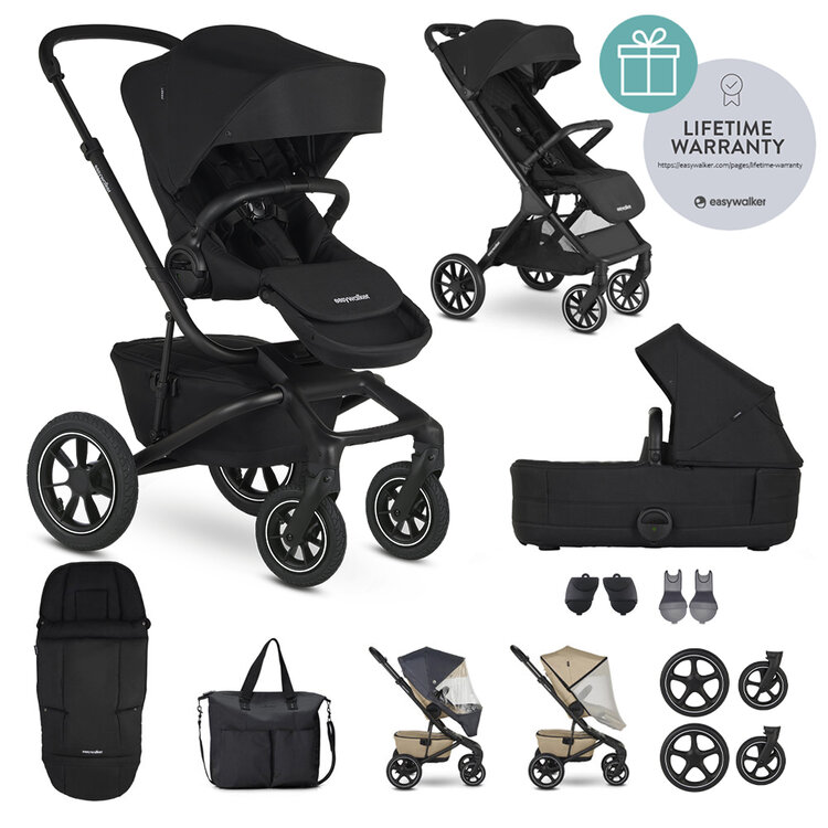 EASYWALKER Kočárek kombinovaný Jimmey Pepper Black XXL AIR + RWS + Jackey XL Shadow Black