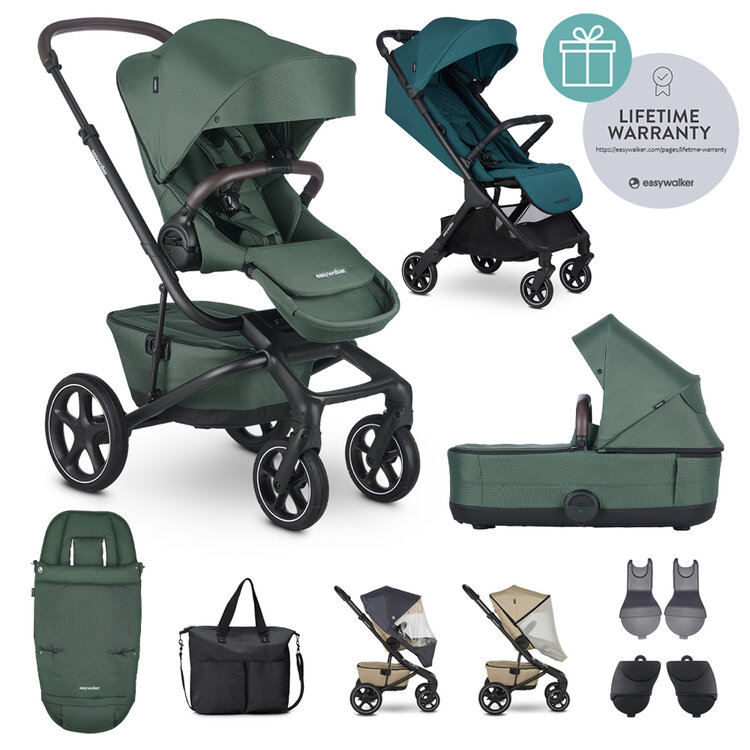 EASYWALKER Kočárek kombinovaný Jimmey Pine Green XXL RWS + Jackey Teal Green