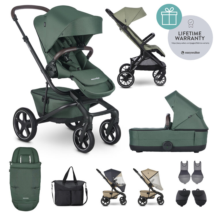 EASYWALKER Kočárek kombinovaný Jimmey Pine Green XXL RWS + Jackey XL Sage Green