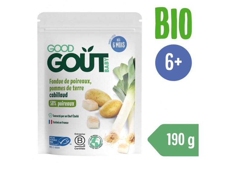 EXP: 17.08.2024 GOOD GOUT BIO Pórek s brambůrkem a treskou 190 g