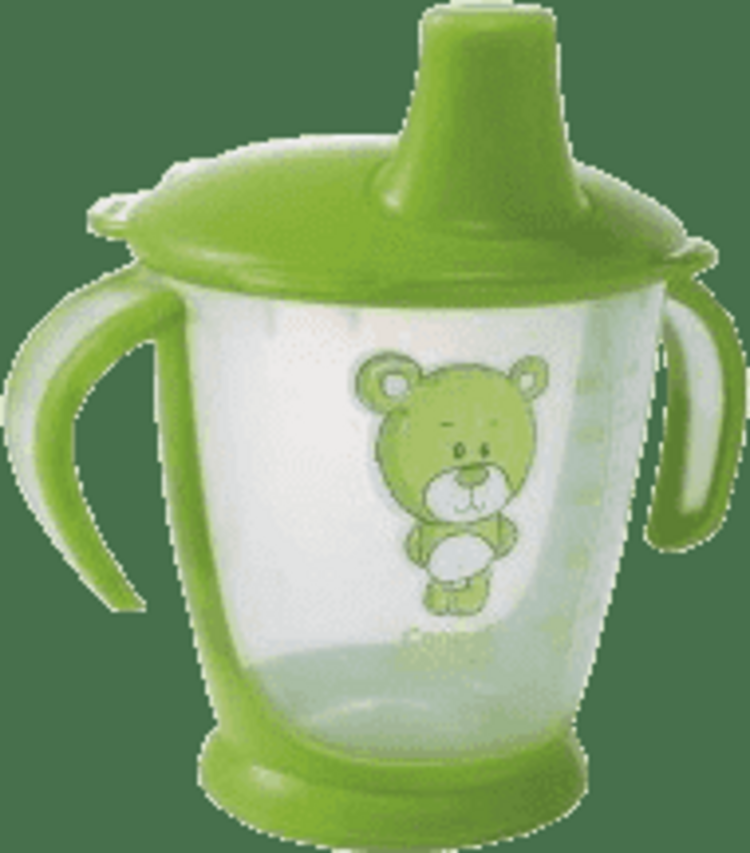 CANPOL BABIES Nevylévací hrníček Teddy Friend- zelená 180 ml