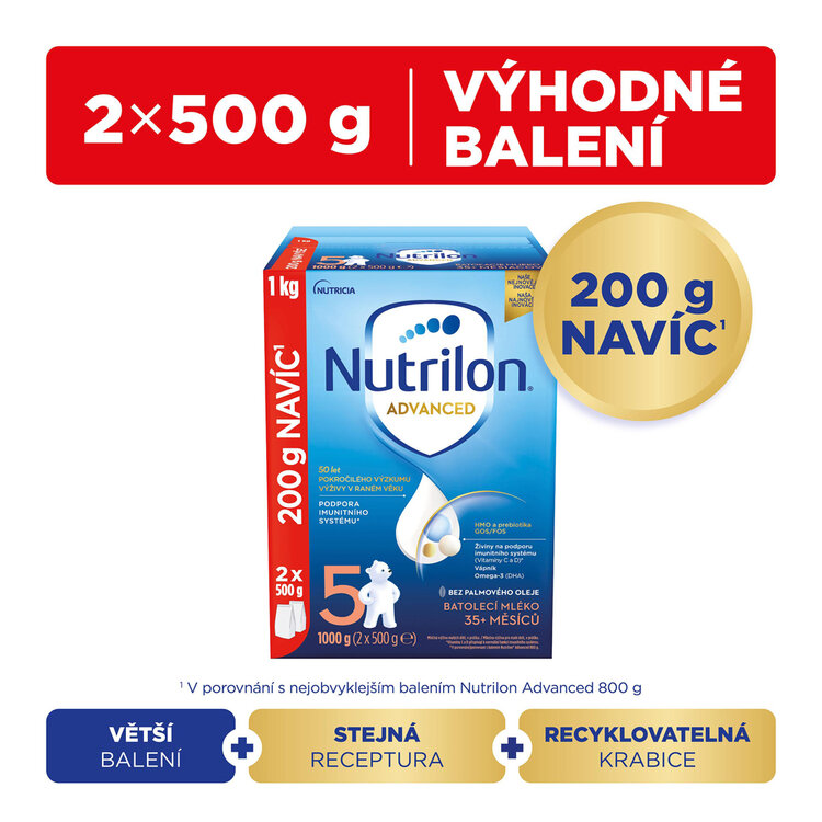 EXP: 13.09.2024 NUTRILON 5 Advanced batolecí mléko 1 kg