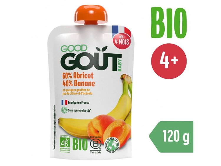 EXP: 17.11.2024 GOOD GOUT BIO Meruňka s banánem 120 g