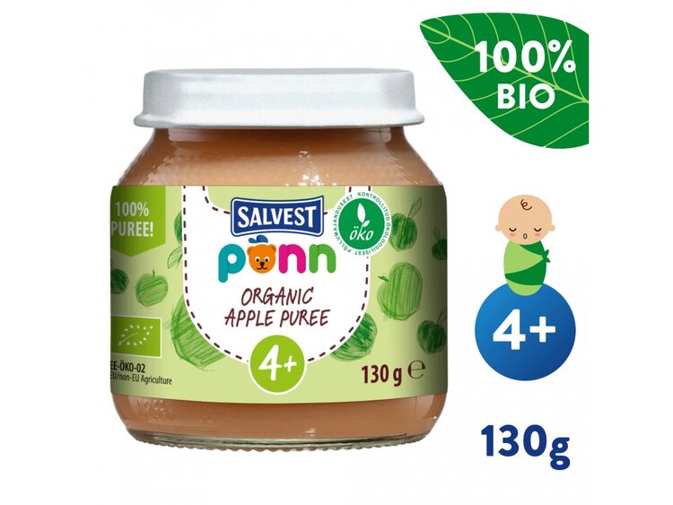 EXP: 26.02.2025 SALVEST Põnn BIO Jablko 100% 130 g