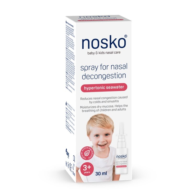 NOSKO Sprej na uvolnění ucpaného nosu - hypertonická mořská voda 30 ml