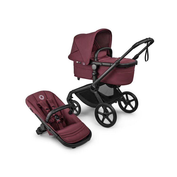 BUGABOO Kočárek kompletní Fox 5 Renew - Black / Dark cherry-Dark cherry