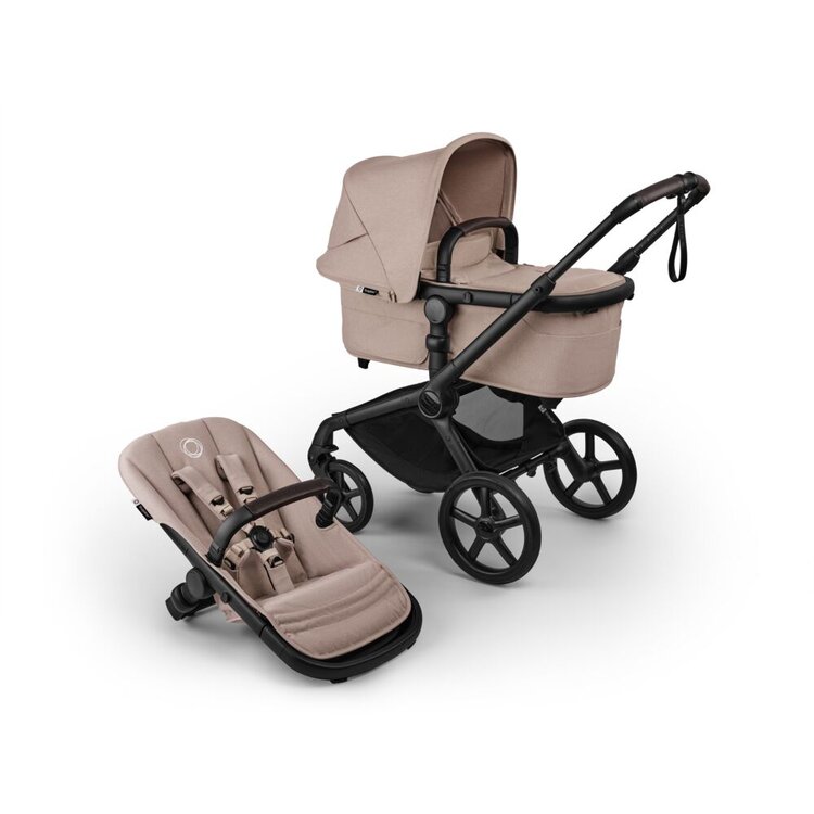 BUGABOO Kočárek kompletní Fox 5 Renew - Black / Desert taupe melange-Desert taupe melange