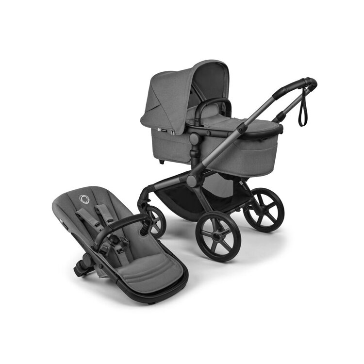 BUGABOO Kočárek kompletní Fox 5 Renew - Black / Moon grey-Moon grey